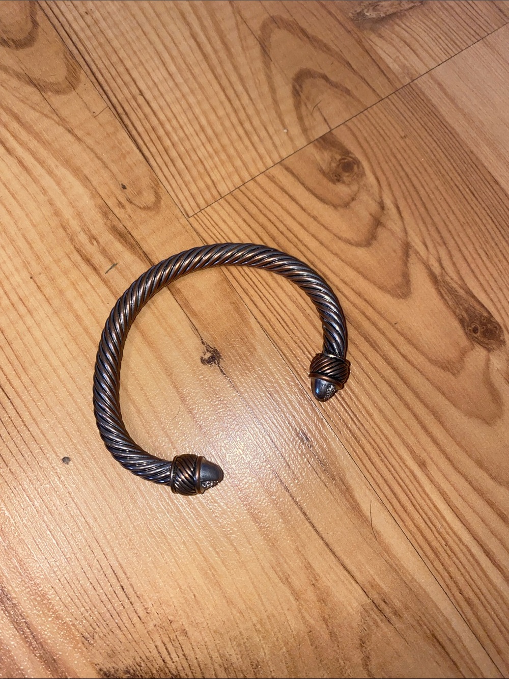 Twisted Cable Open Cuff Bracelet in Antique Bronze